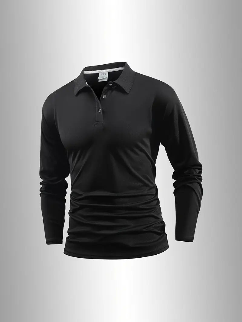 Langarm-Golfhemd mit Knopfleiste – Bild 4 | LuxeStyle