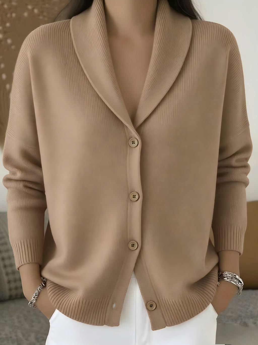 Strick-Cardigan mit Revers, diverse Farben