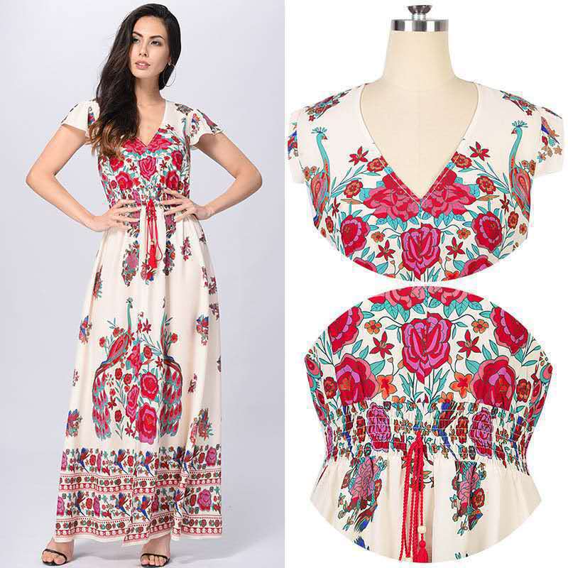 Boho Vintage Tie-Dye Minikleid