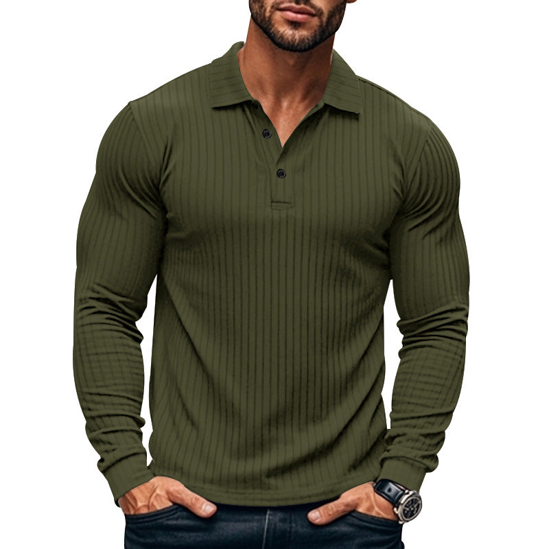 Herren Langarmshirt mit Revers und Knopfleiste – Bild 11 | LuxeStyle