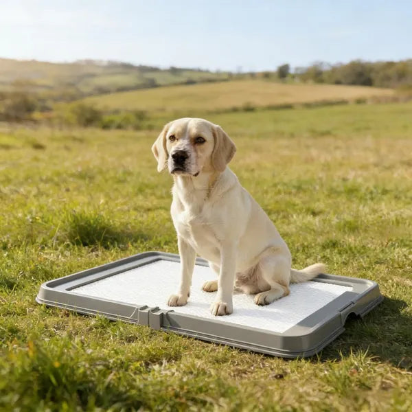 Faltbares Hundetoilette mit Wand