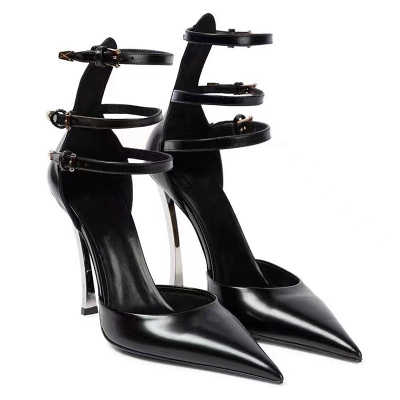 Elegante spitze Lackleder-Sandalen mit hohem Absatz – Bild 7 | LuxeStyle