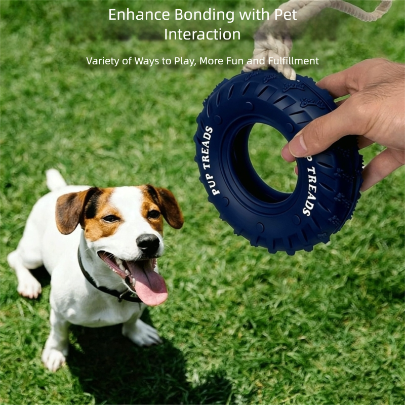 Hundespielzeug mit Gummireifen & Tau