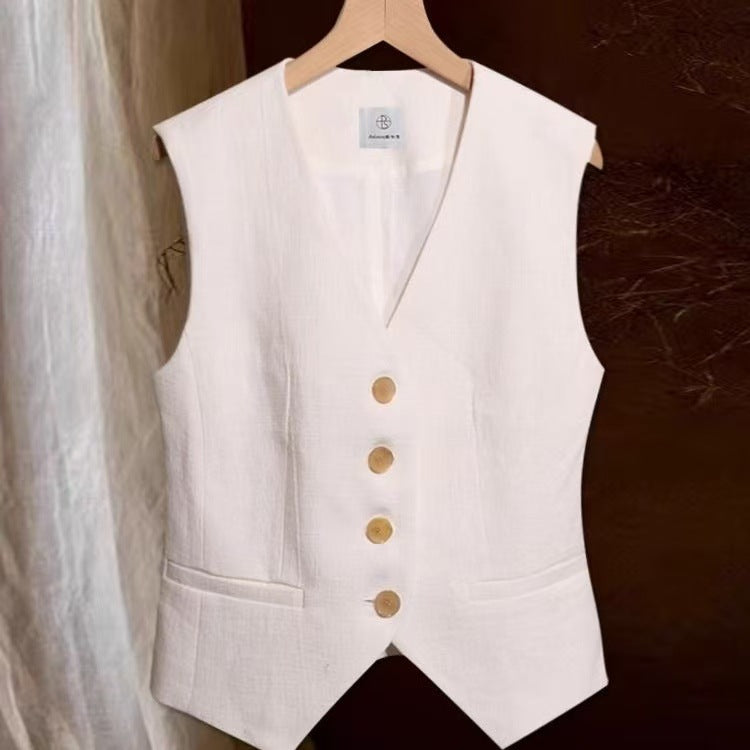 Ärmelloses Cropped-Top im French-Stil