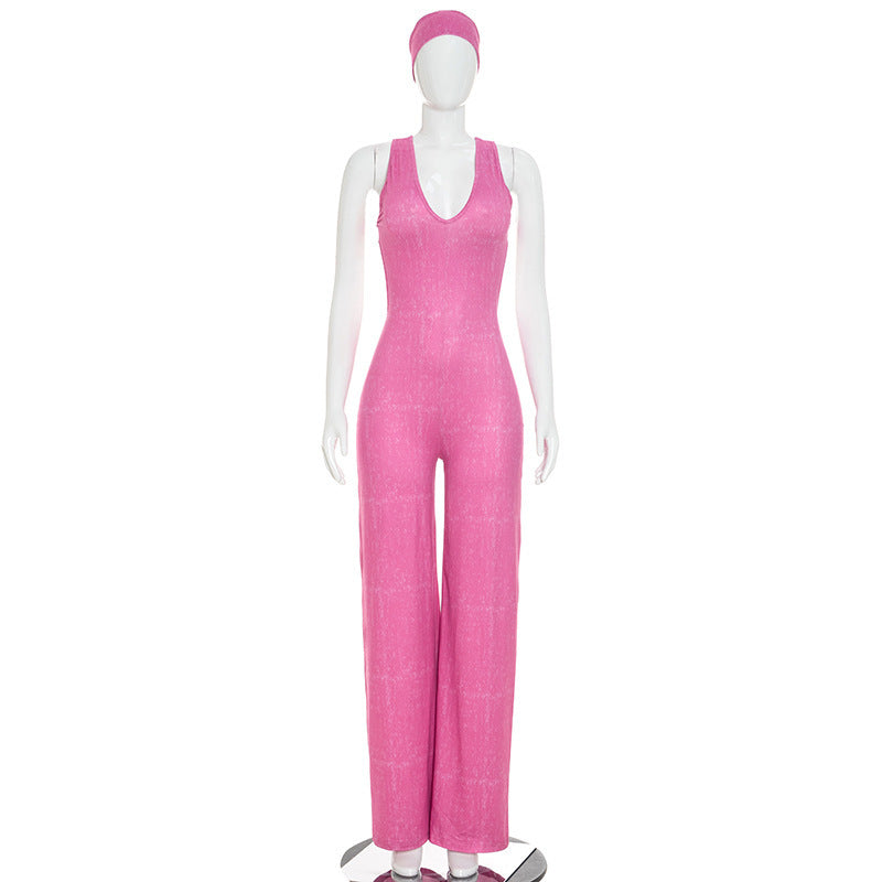 Sportlicher Jumpsuit mit offenem Rücken