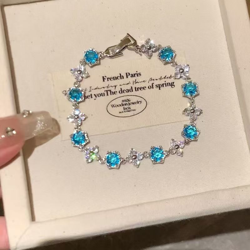 Armband Korean Chic mit mattiertem blauem Zirkon – Ansicht 2