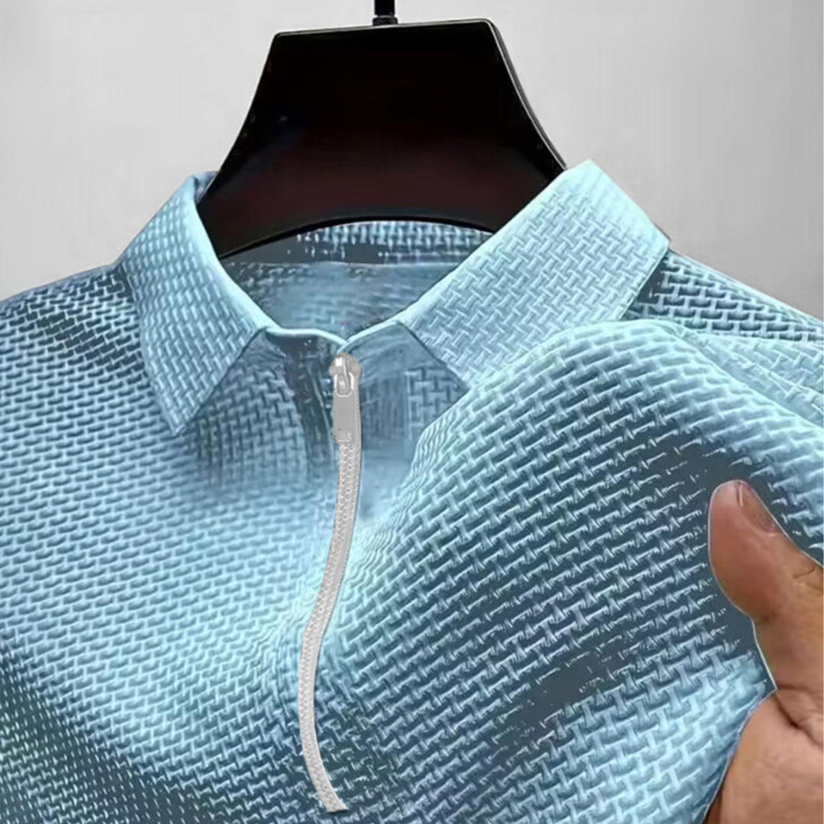 Herren T-Shirt mit halbem Reissverschluss – Bild 6 | LuxeStyle