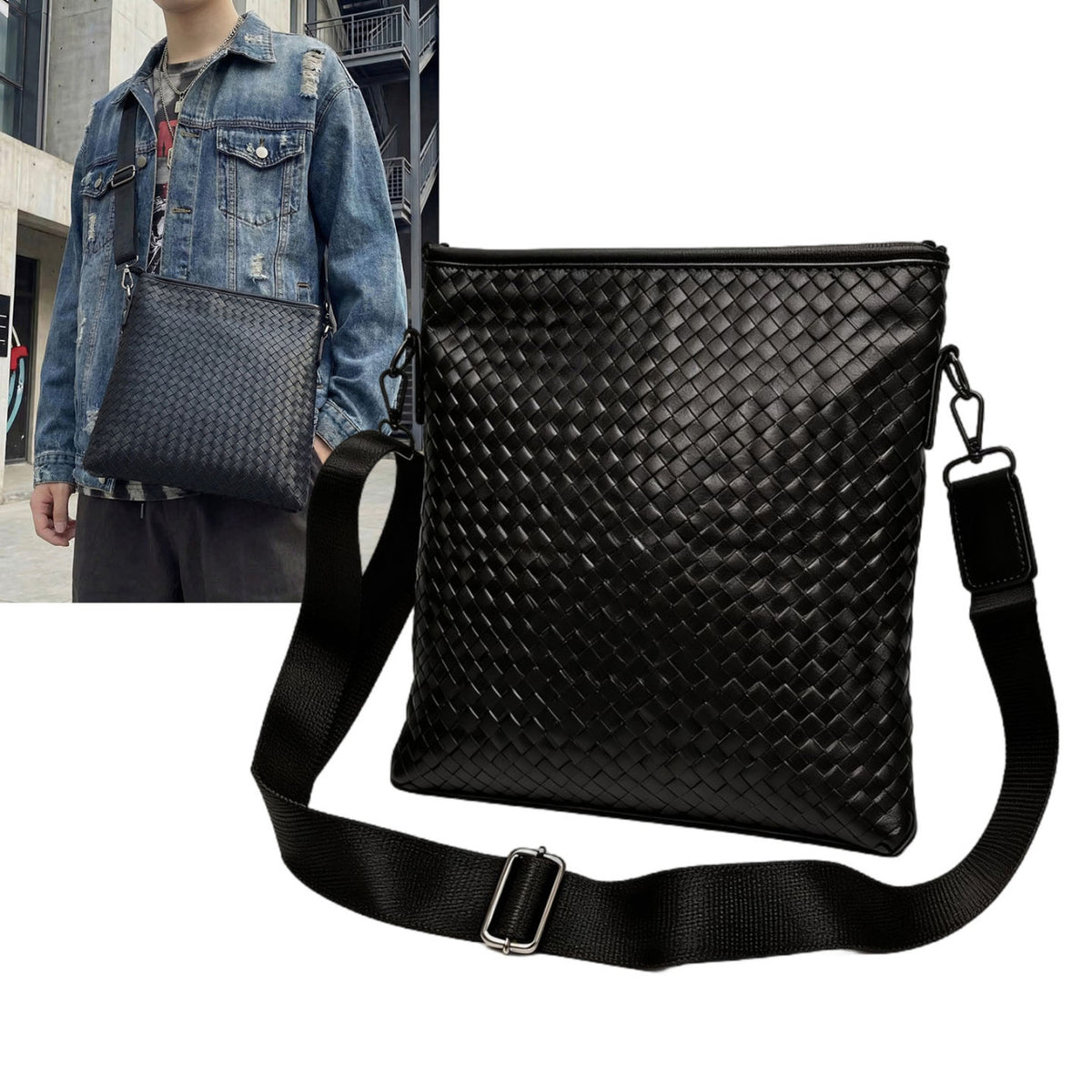 Umhängetasche aus PU-Leder für Herren – Bild 2 | LuxeStyle