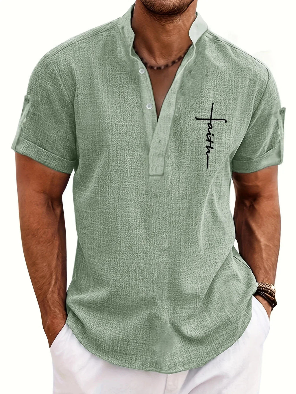 Freizeitanzug mit 3D-Print Polo-Shirt – Bild 10 | LuxeStyle