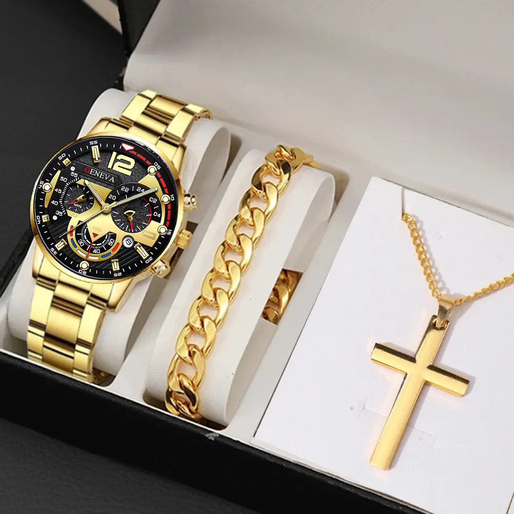 Herren Business Armbanduhr mit drei Zifferblättern – Ansicht 2