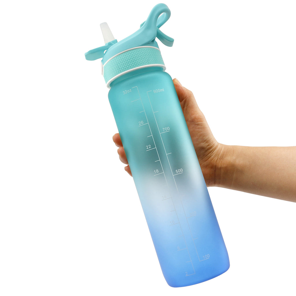 Sport-Trinkflasche mit Sprühfunktion & Zeitmarker