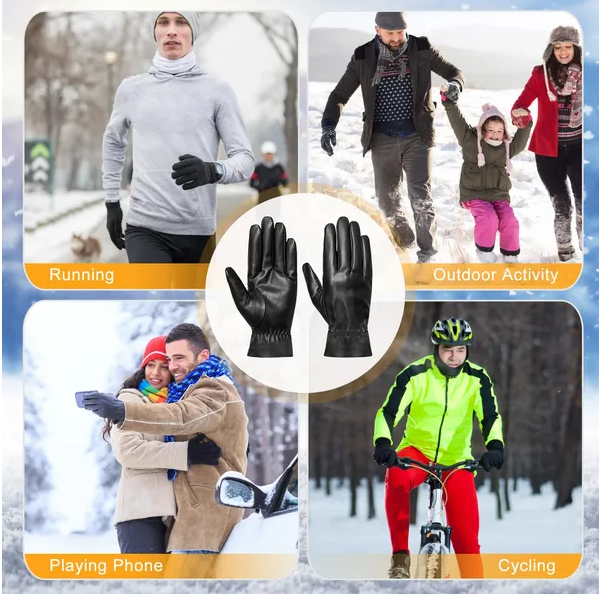 Unisex Leder-Winterhandschuhe