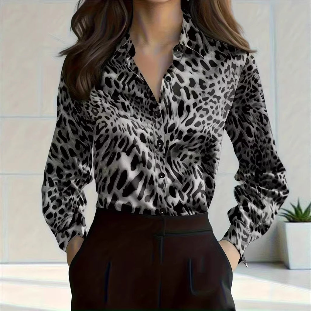 Damen Satin Hemd mit Tiermuster – Bild 2 | LuxeStyle