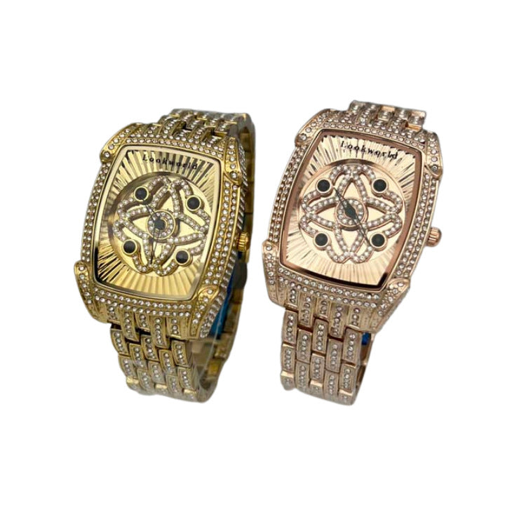 Damen-Armbanduhr mit Strasssteinen und Quarz – Bild 4 | LuxeStyle