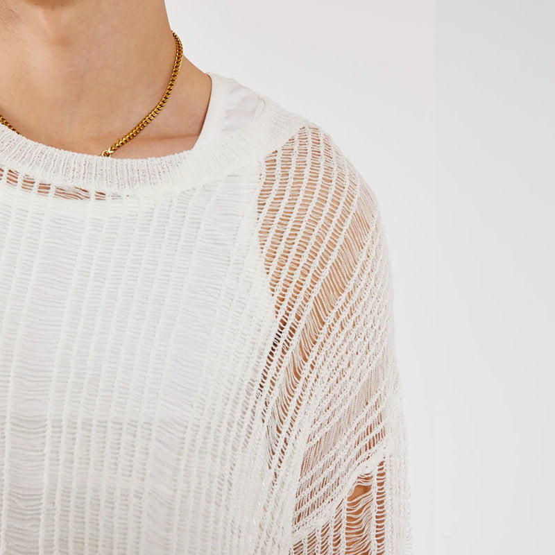 Herren Langarmshirt mit Lochmuster – Bild 4 | LuxeStyle
