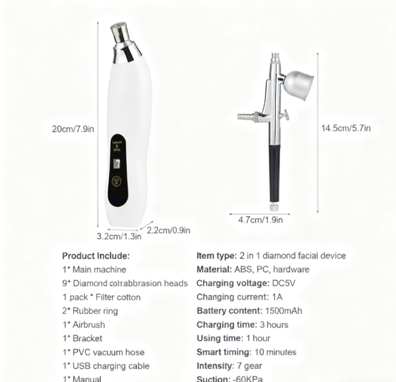 2-in-1 Diamant Mikrodermabrasionsgerät | LuxeStyle