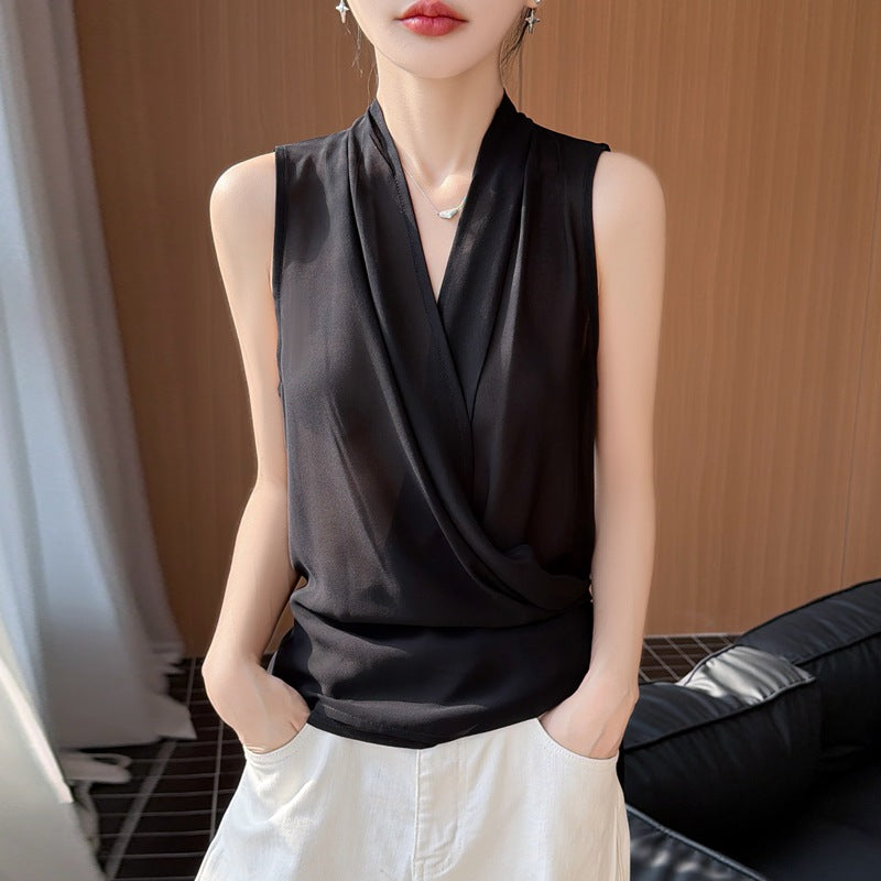 Elegantes Plisseetop mit Taillenschnürung