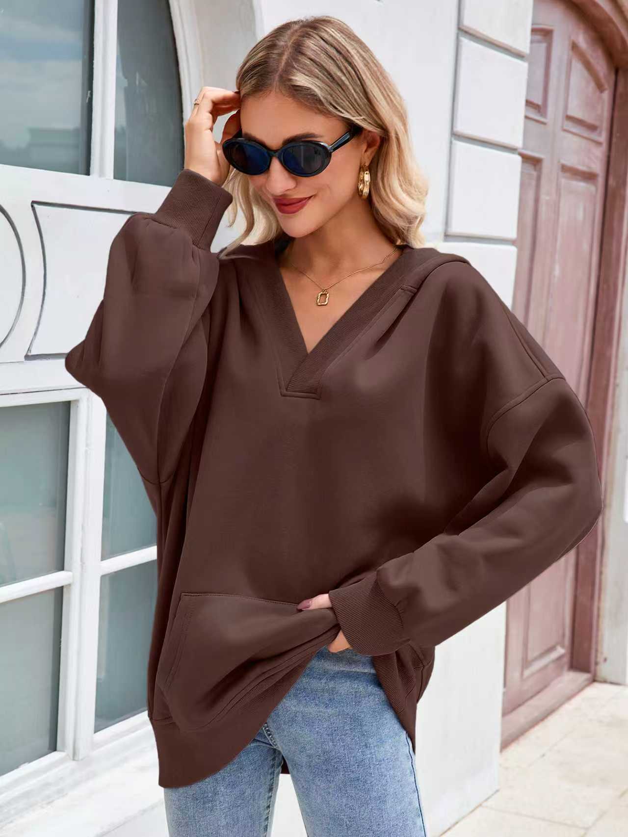 Kapuzenpullover mit langen Ärmeln und Taschen