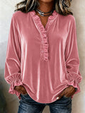 Samt Langarmshirt für Damen