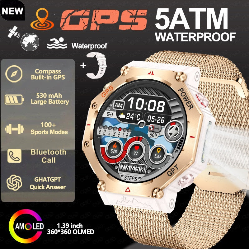 Multifunktionale Outdoor Smartwatch mit Taschenlampe – Ansicht 6
