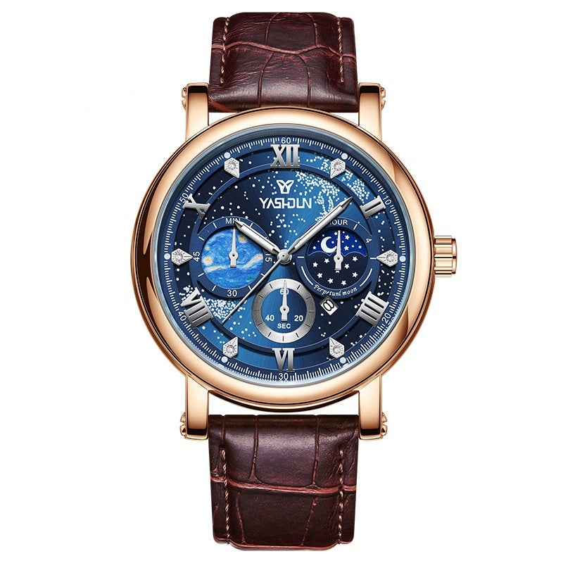 Herrenarmbanduhr mit Sternenhimmel-Design – Bild 5 | LuxeStyle