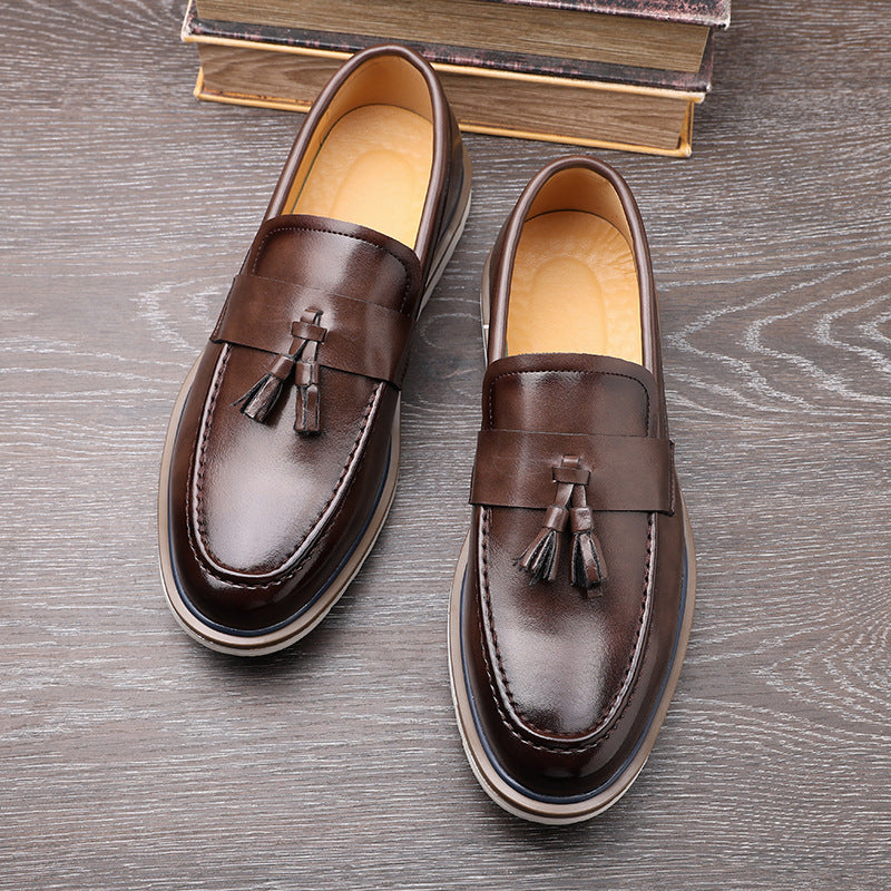Vintage-Lederimitat Herrenschuhe