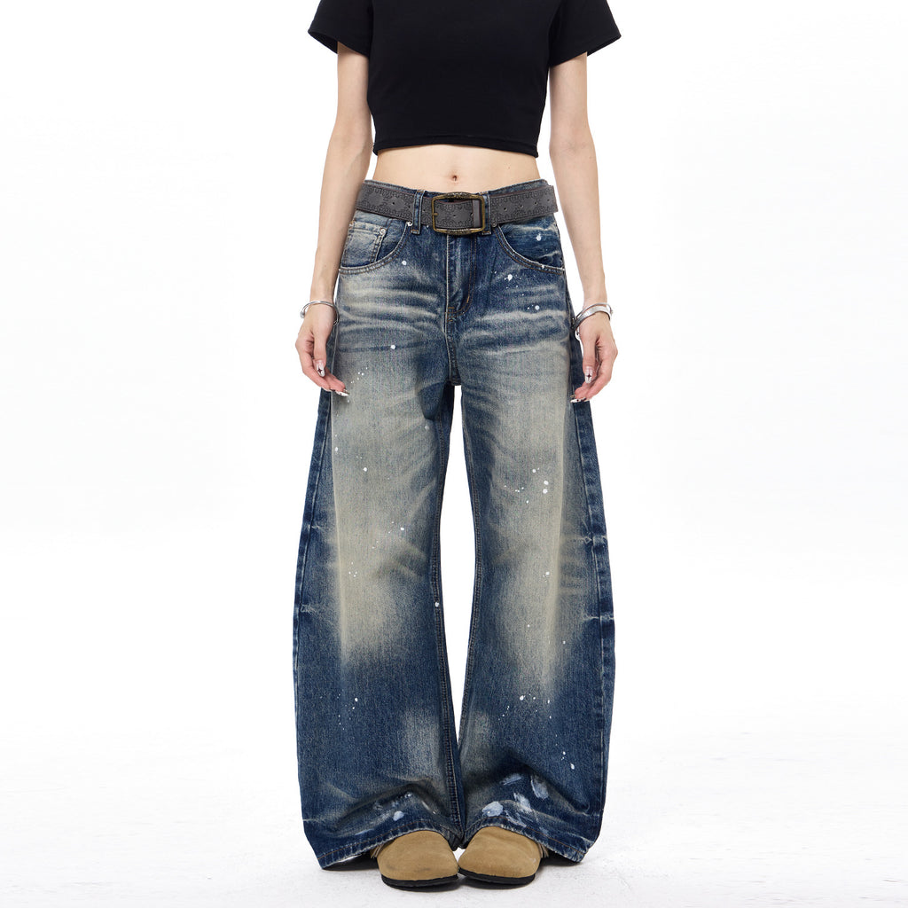 Retro Tinten-Denim Herrenjeans