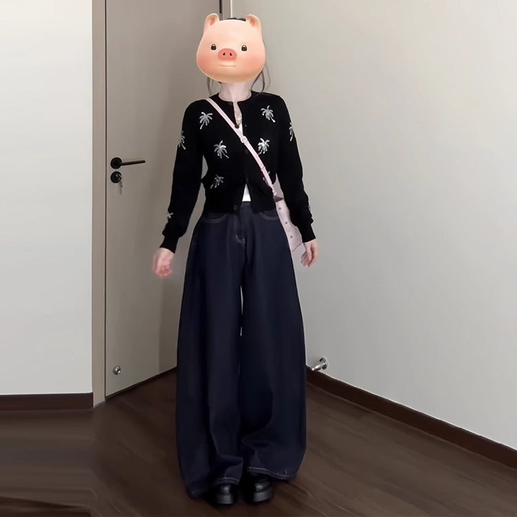 Cardigan mit Pailletten-Stickerei