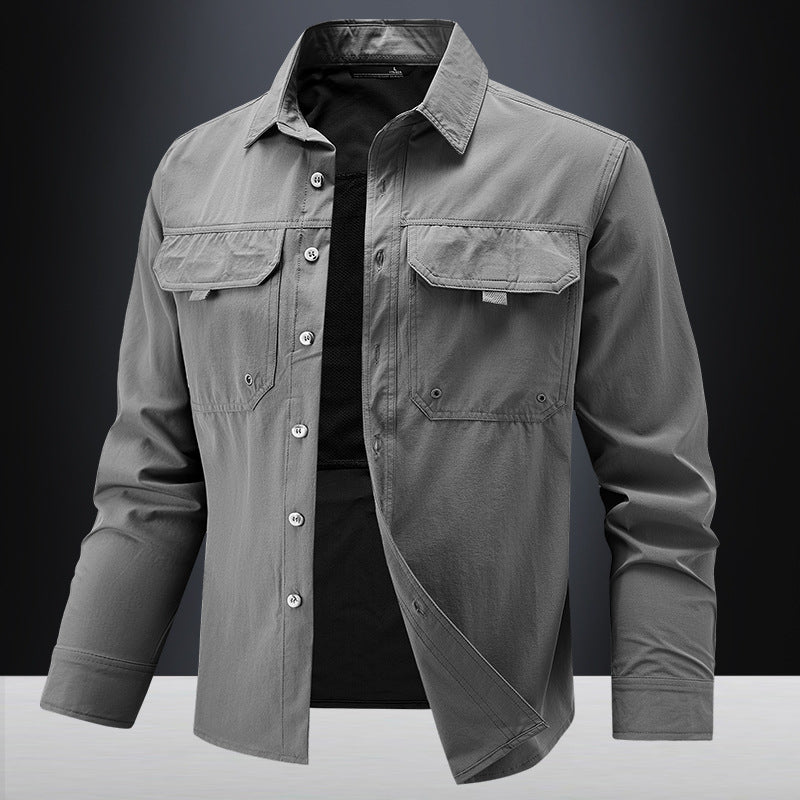 Herren Stretch Langarmshirt, schnelltrocknend
