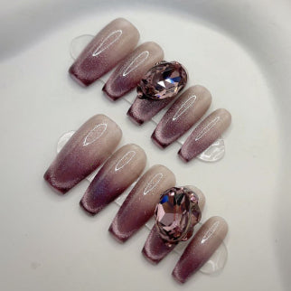 Handgemachte Cat's Eye Nägel zum Aufkleben