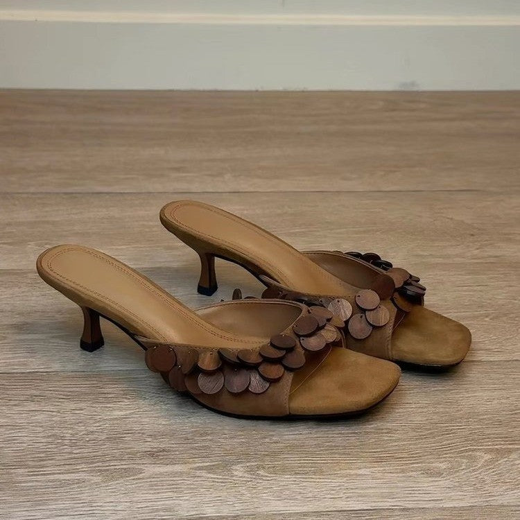Floral-Print Stilettosandalen mit quadratischem Zeh – Bild 3 | LuxeStyle