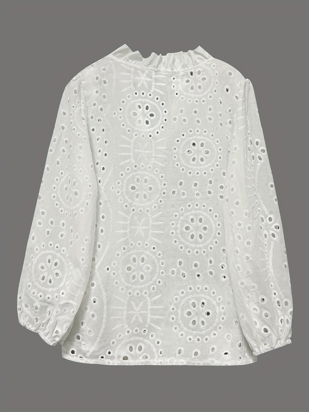 Damen Bluse Weiss mit Lochstickerei | LuxeStyle