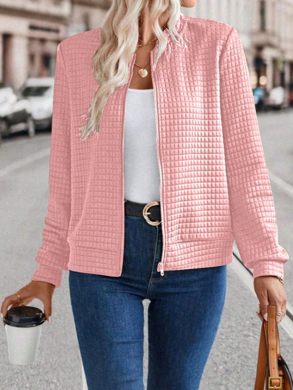 Lässiger Damen Cardigan mit Reissverschluss
