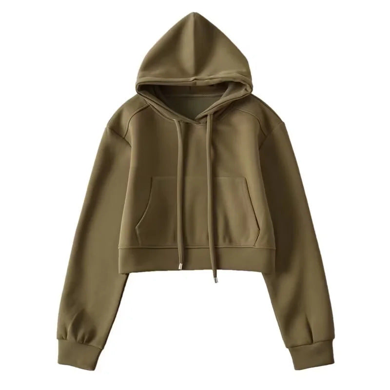 Kurzes Kapuzen-Sweatshirt für Damen