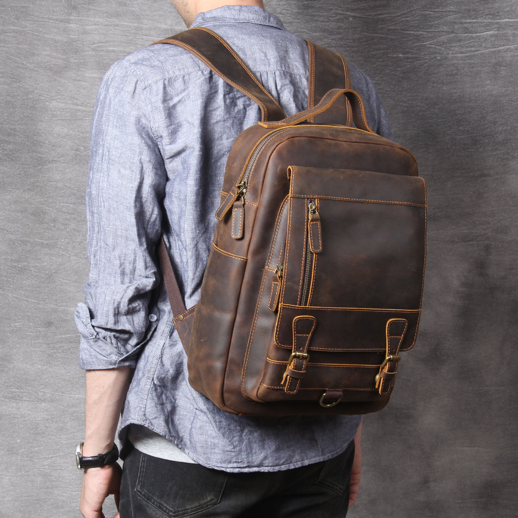 Retro Crazy Horse Lederrucksack