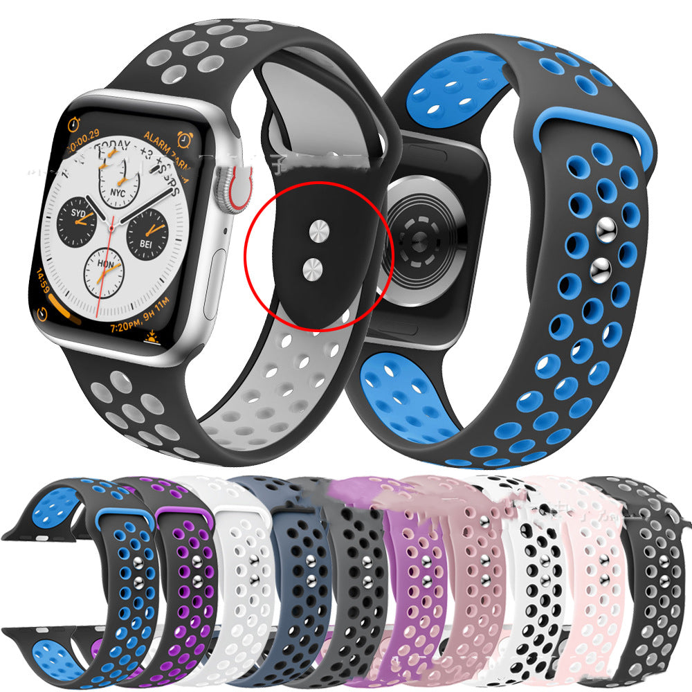 Zweifarbiges Silikonarmband für Apple Watch – Ansicht 2