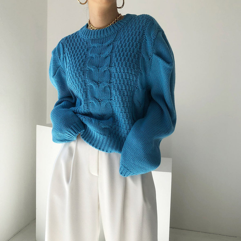 Kuscheliger Zopfstrick-Pullover für Damen