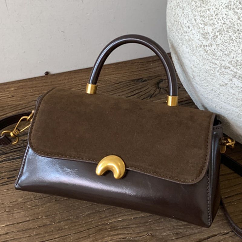 Henkeltasche «Lune» · Top-Handle mit Gold-Clip, Crossbody