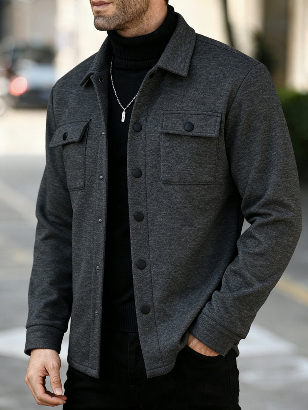 Herren Fleece-gefütterte Strickjacke