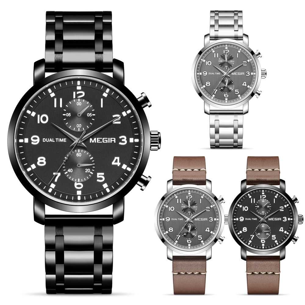Herren Quarz-Sportuhr mit Edelstahlarmband | LuxeStyle