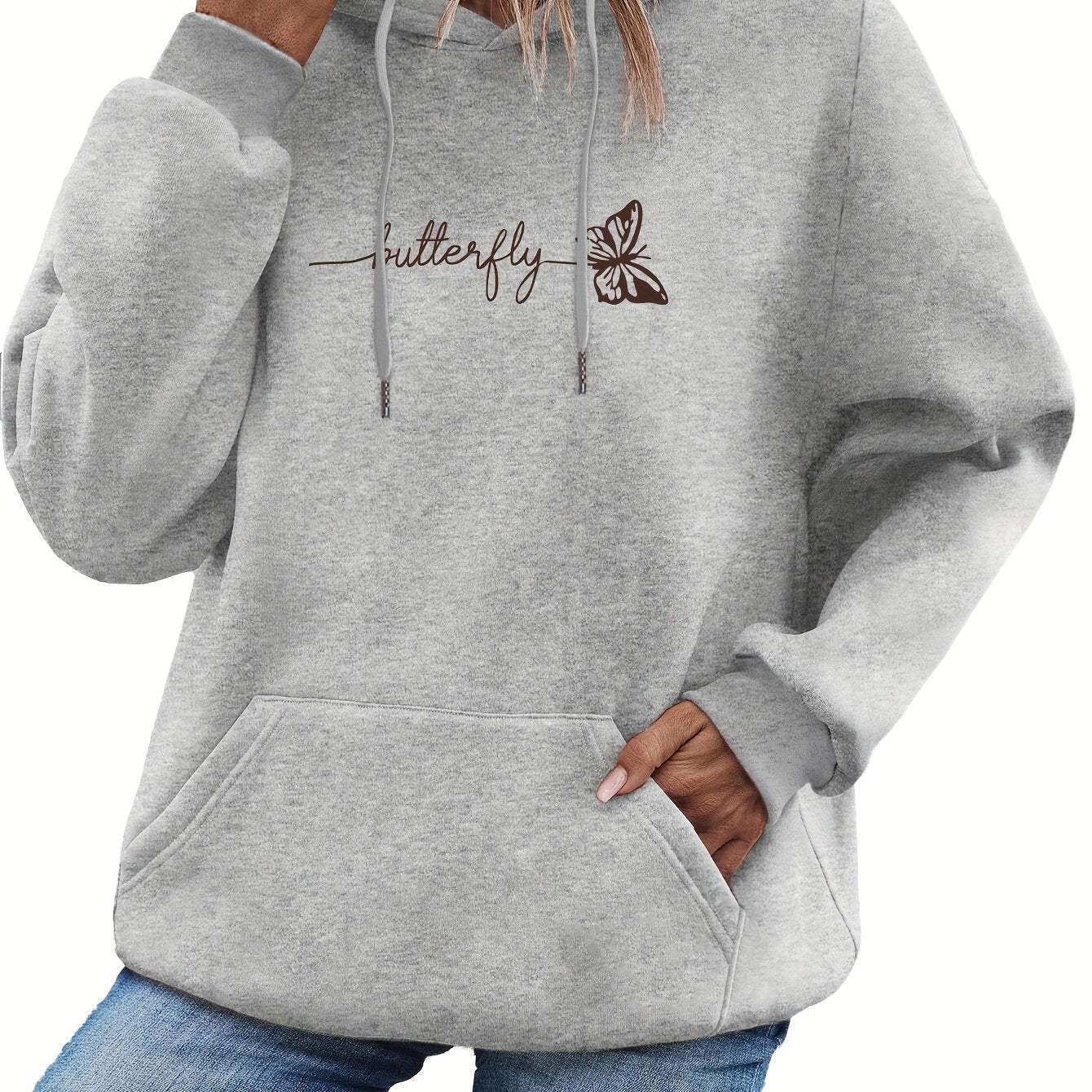 Hoodie mit Schmetterlings-Print für Damen