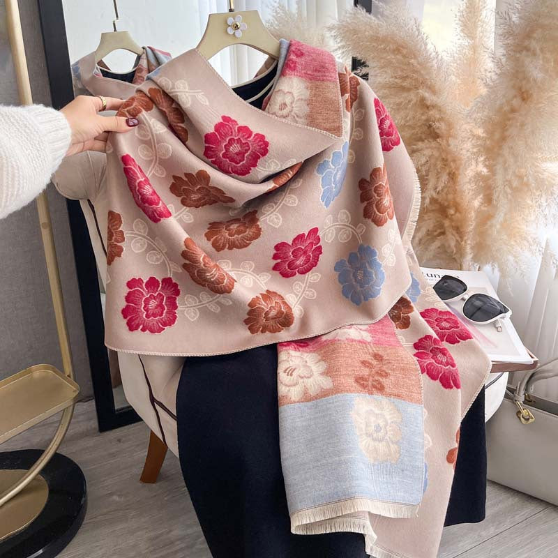 Retro-Blumen-Schal aus Polyester – Bild 4 | LuxeStyle