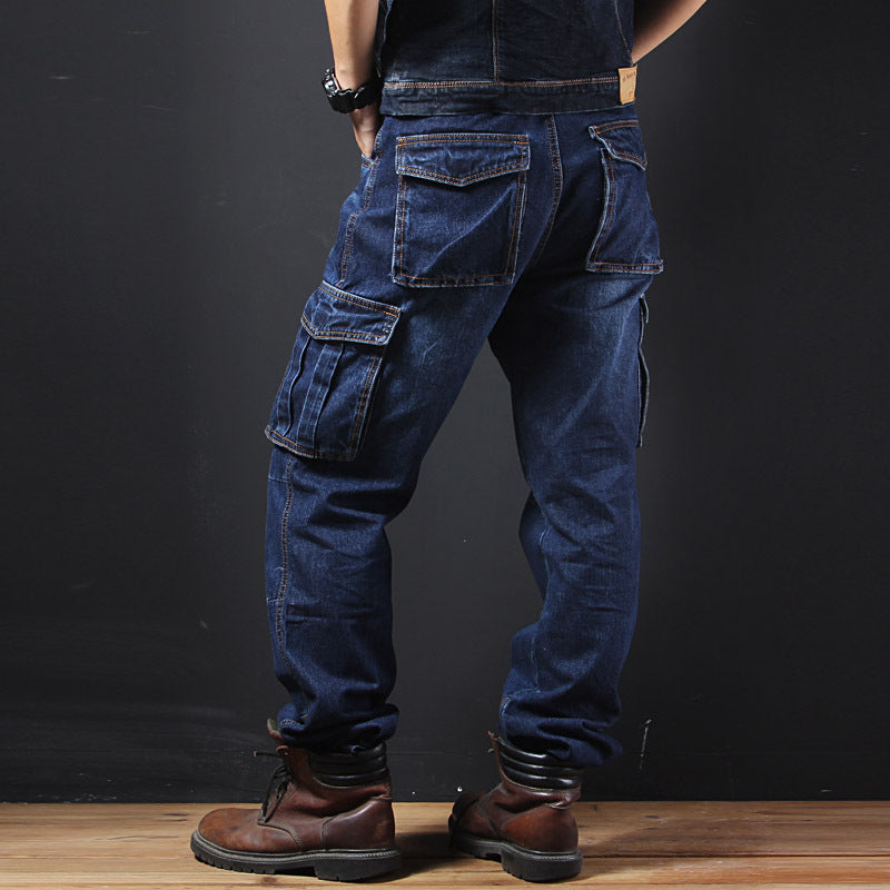 Herren-Cargo-Hosen, gerade geschnitten