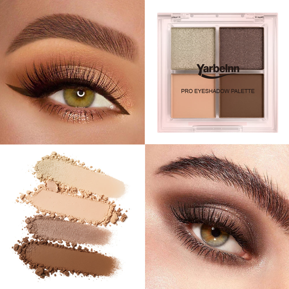 4-Ton Eyeshadowpalette mit Erde-Ton & Traubenfarbe, Multifunktional