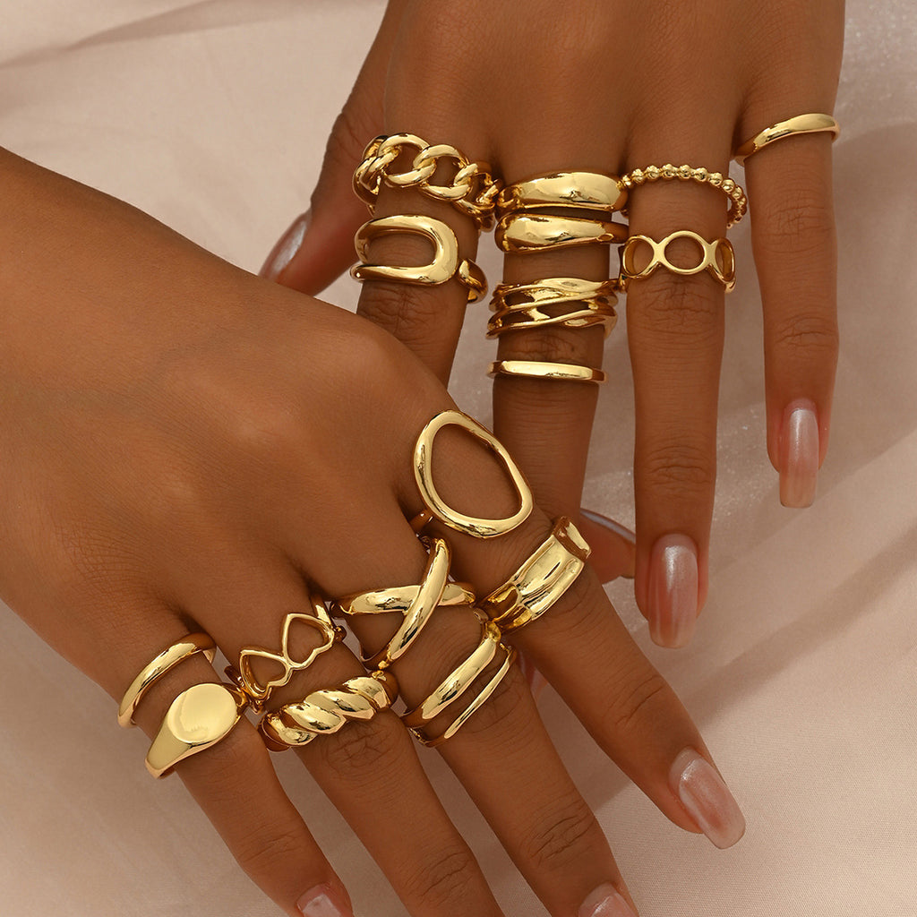 Herz-Ring-Set, verstellbar