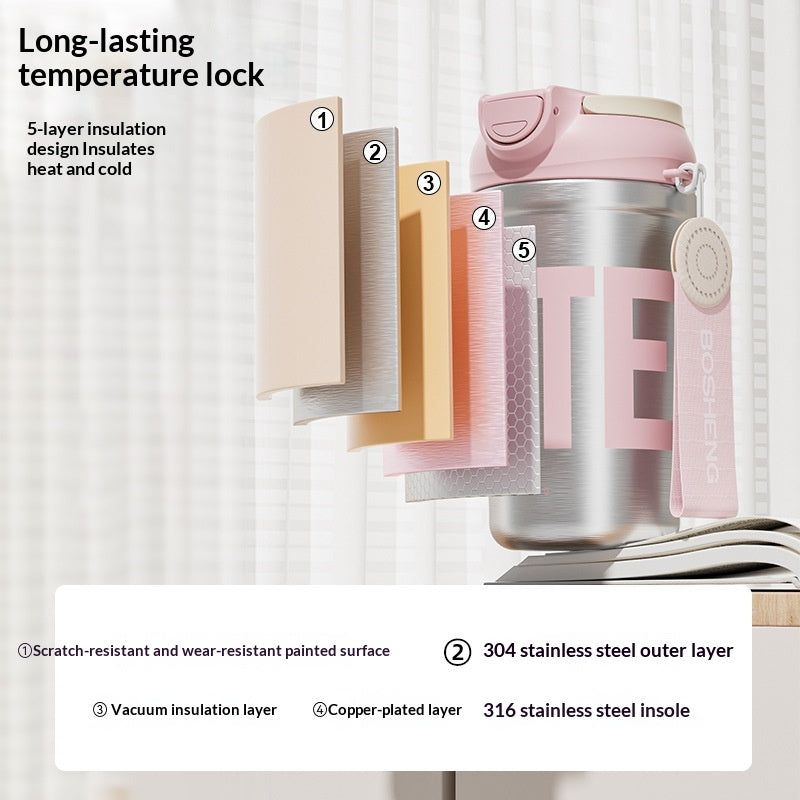 Minimalistische Edelstahl-Trinkflasche 450 ml | LuxeStyle