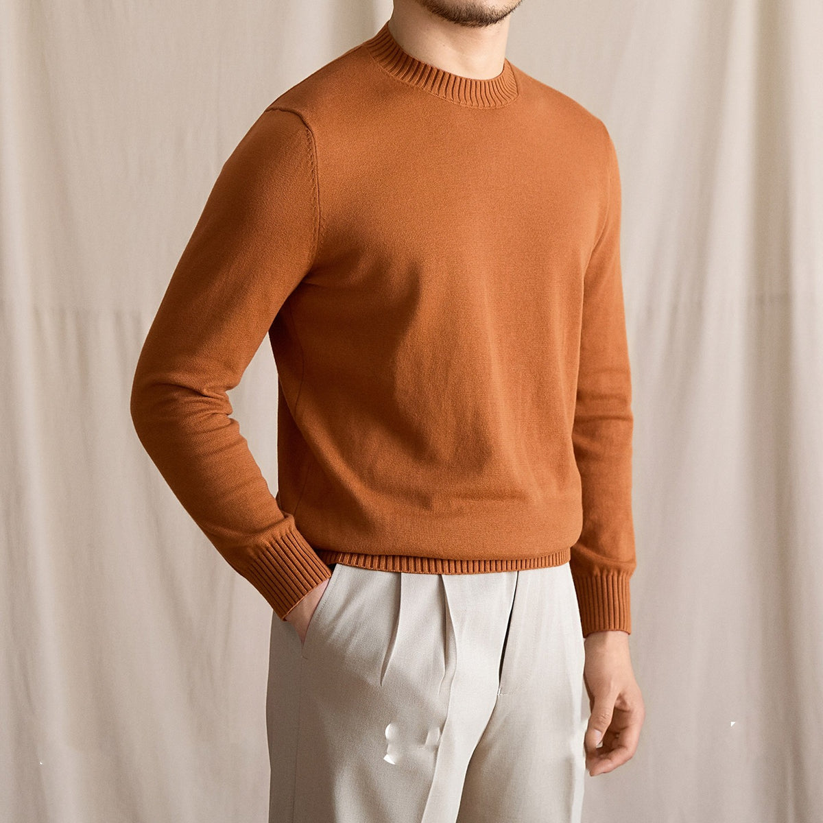Strick-Langarmshirt aus reiner Baumwolle – Bild 2 | LuxeStyle