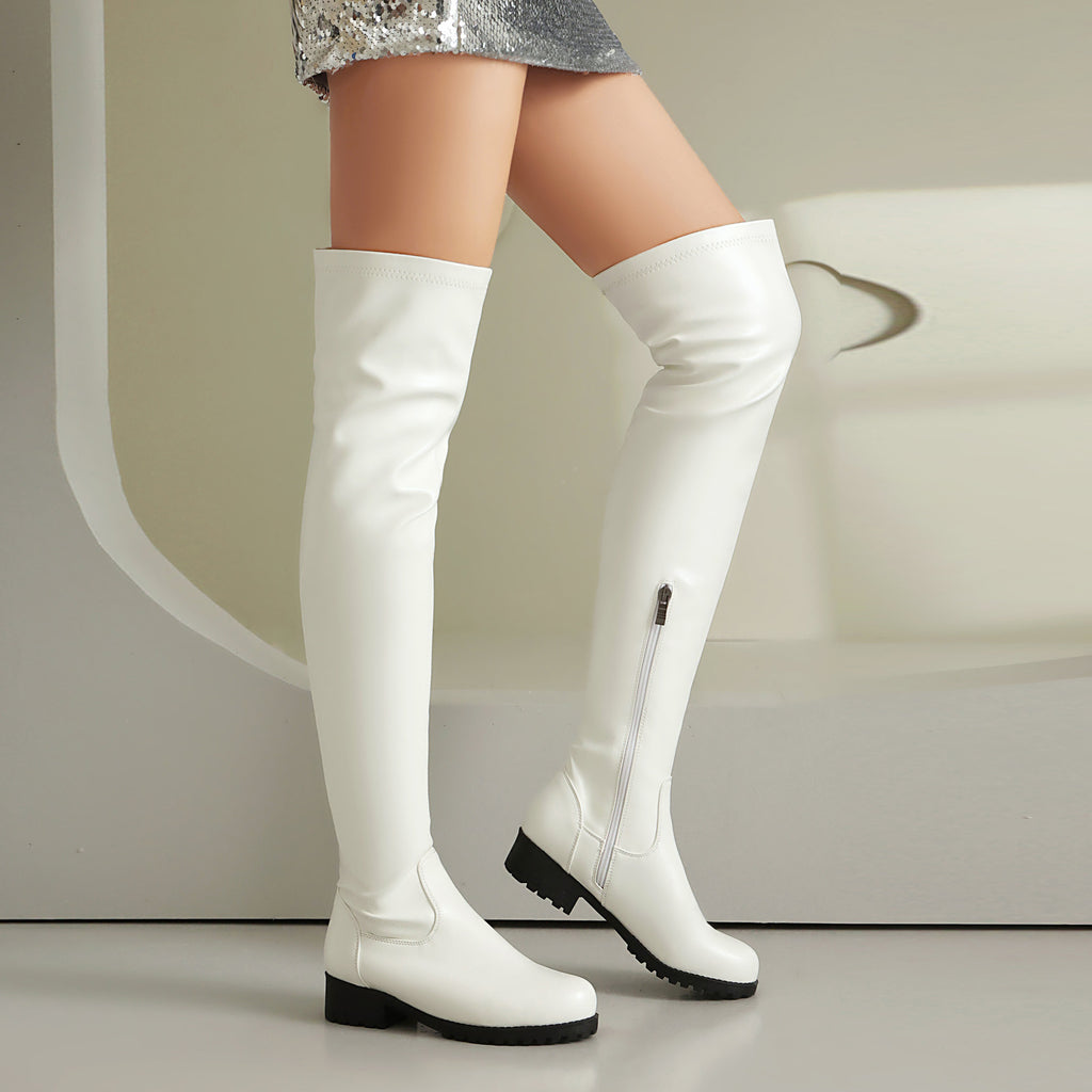 Overknee-Stiefel mit flachem Absatz