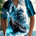 Herren Hemd mit Blumenprint und Kurzarm