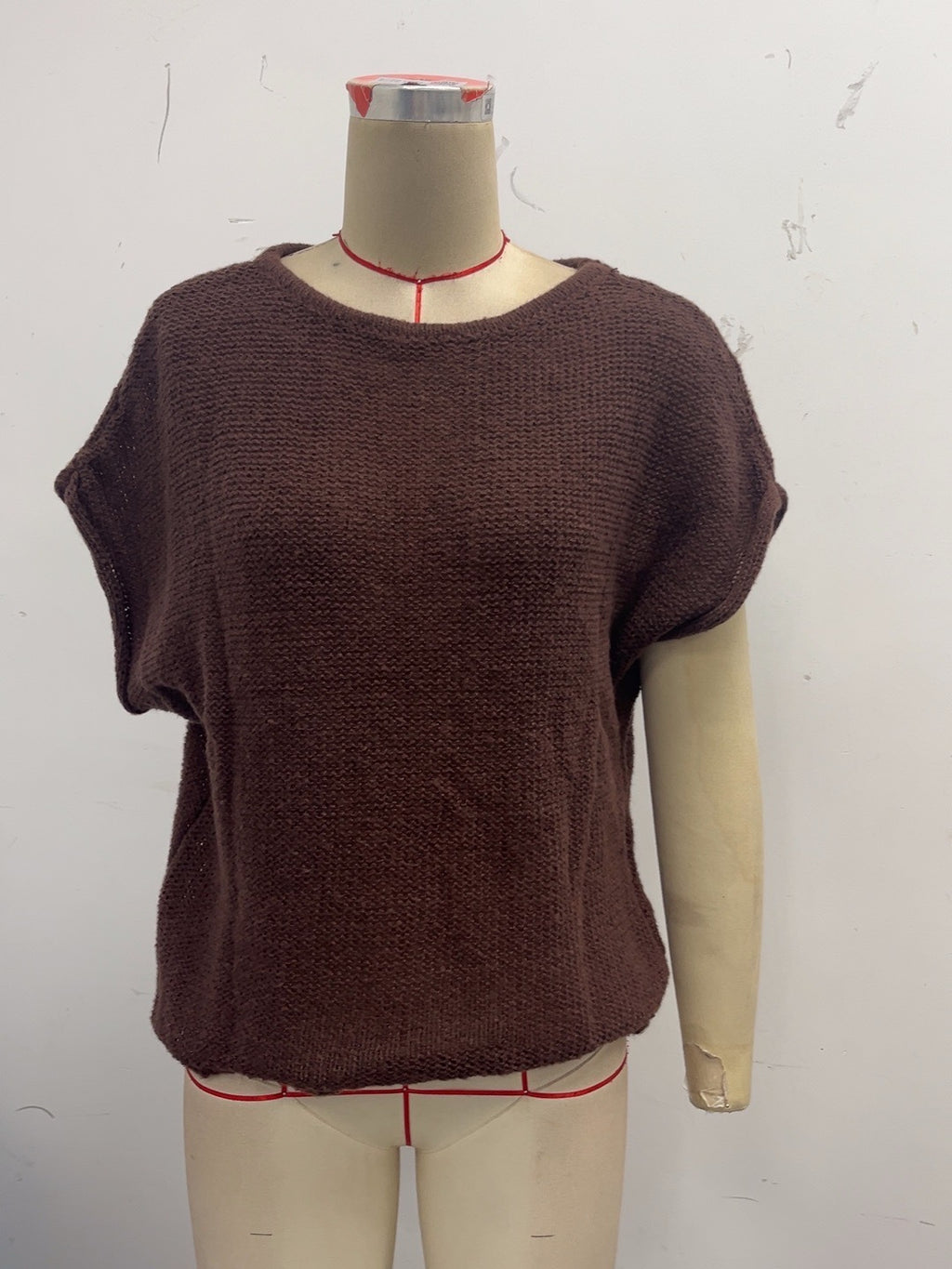 Elegantes Retro Fledermaus-Top mit Rundhals
